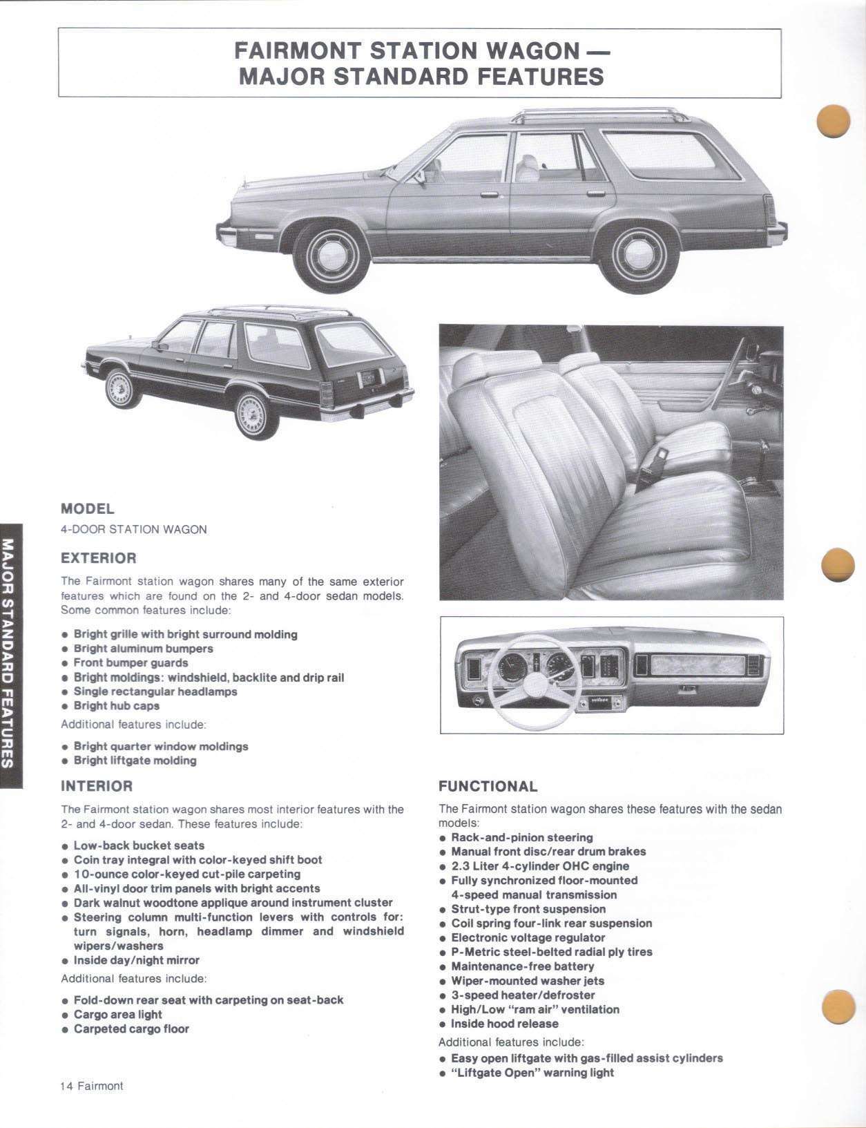 1980 Ford Fairmont Car Facts Booklet